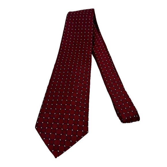 Brooks Brothers Neck Tie Pure‎ Silk Red Geometric Made in USA Mens - Picture 2 of 6